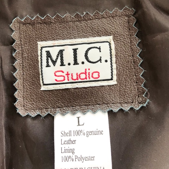 M.I.C. Studio | Brown Leather Jacket - Picture 6 of 8